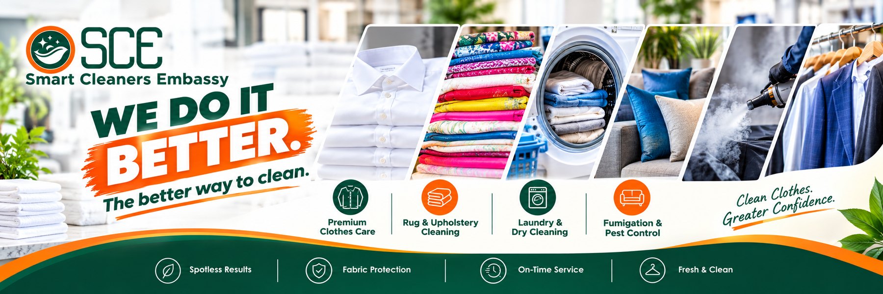 Smart Cleaners Embassy laundry and general cleaning services banner